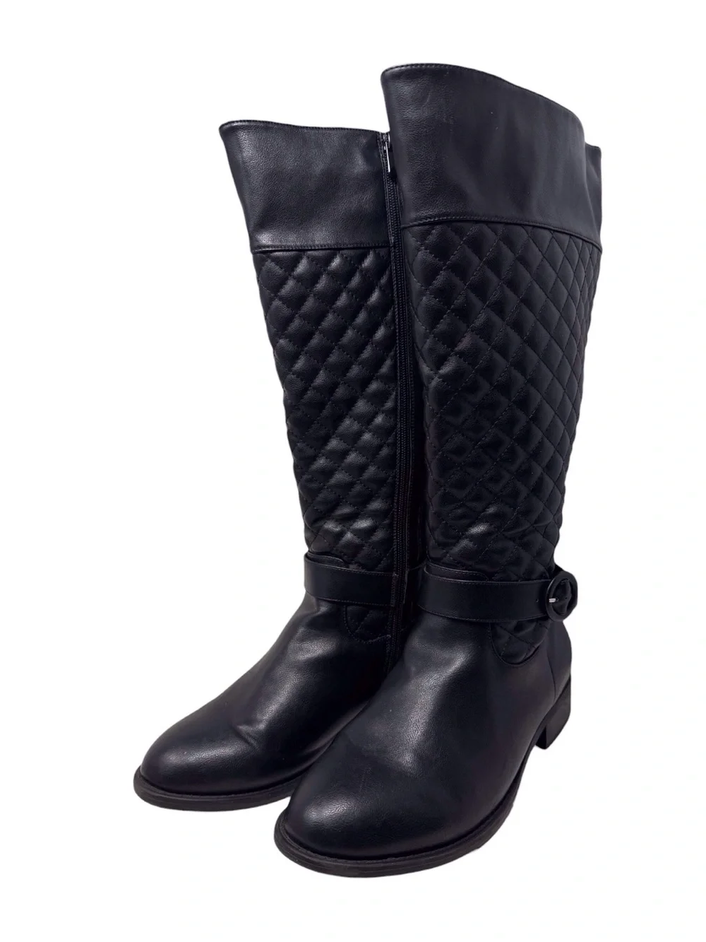 Torrid Black Quilted Tall Riding Boots - Classic Women's Knee-High Boot size 11W